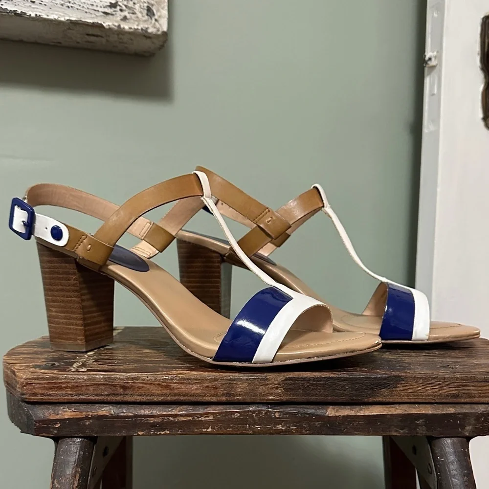 Tommy Hilfiger Fremont 2 Blue and White Heeled Sandals